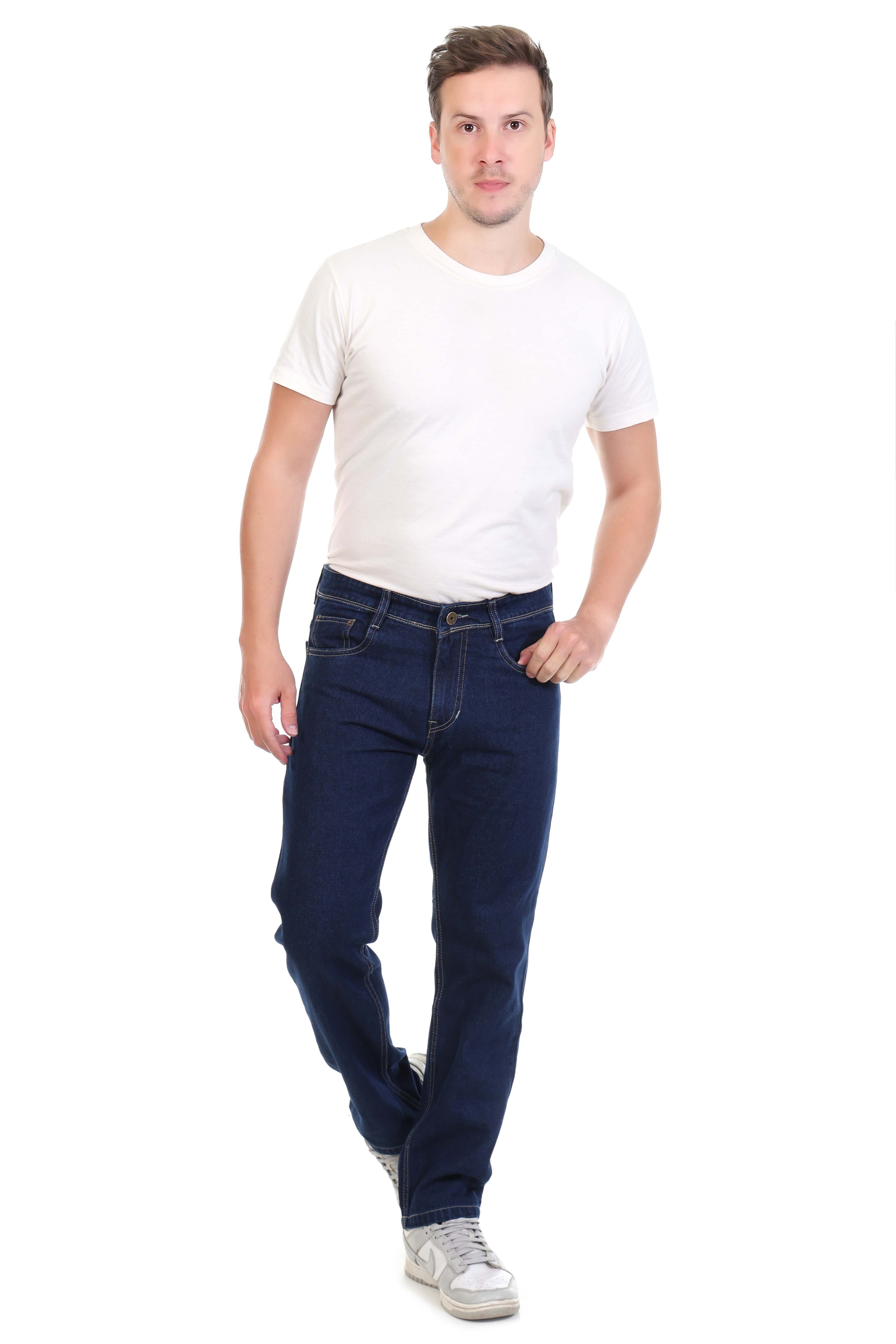 Mens Straight Fit Non-Stretch Cotton Jeans