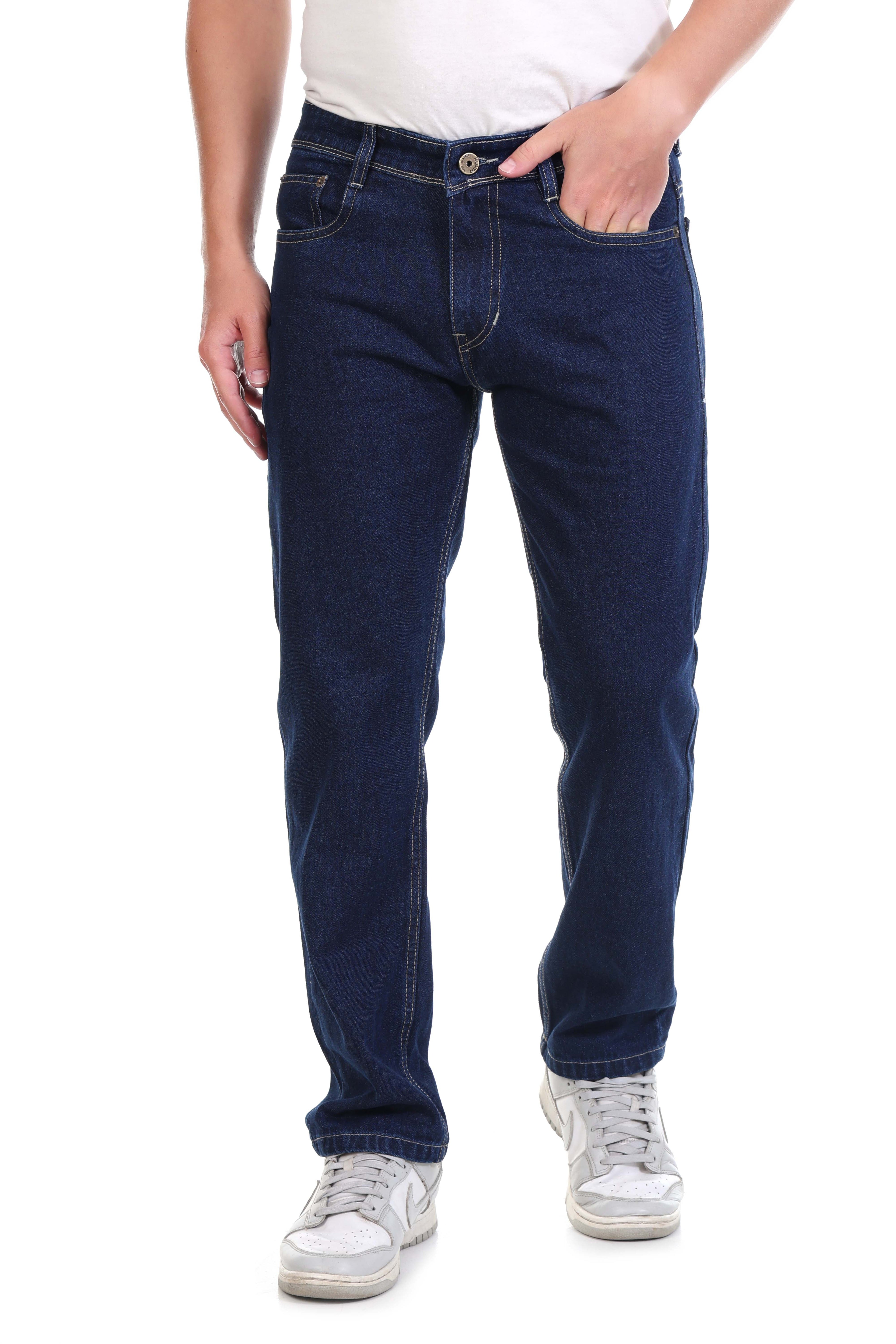 Mens Straight Fit Non-Stretch Cotton Jeans