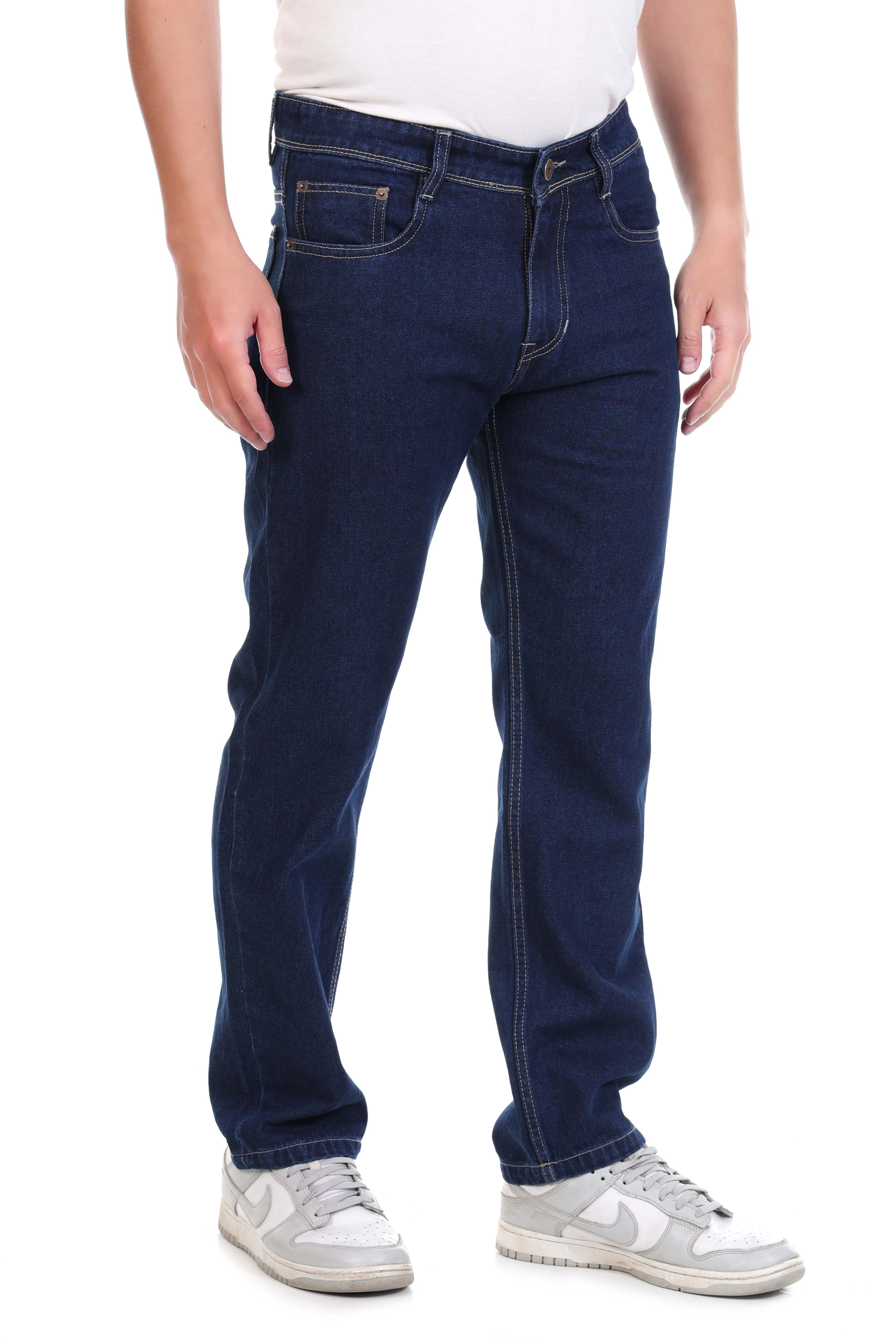 Mens Straight Fit Non-Stretch Cotton Jeans